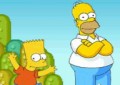 Bart and Homer in Mario World